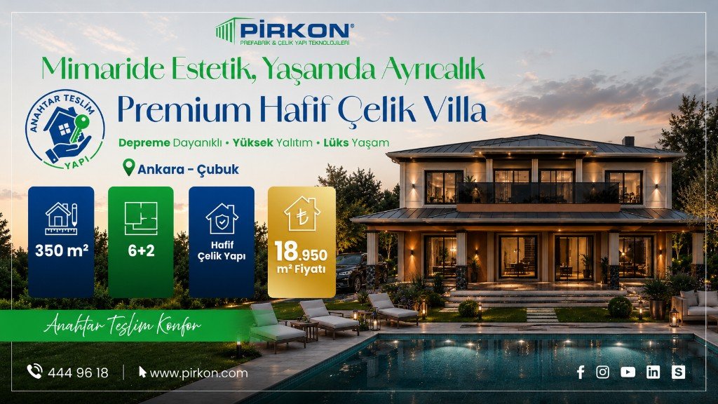 Premium Hafif Çelik Villa — Ankara - Çubuk